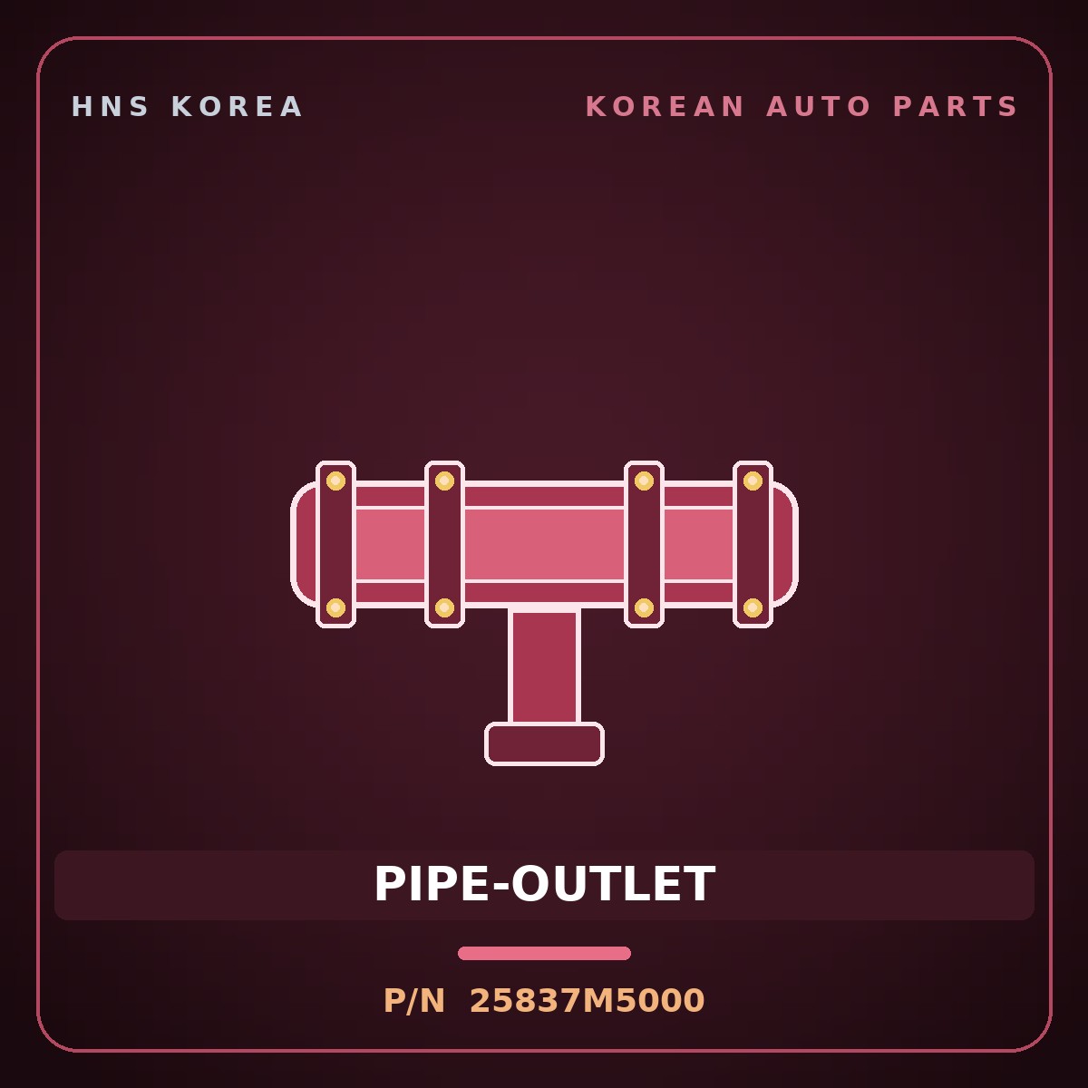 Genuine Mobis PIPE-OUTLET 25837M5000 for Nexo 2018 HNS Parts Korea