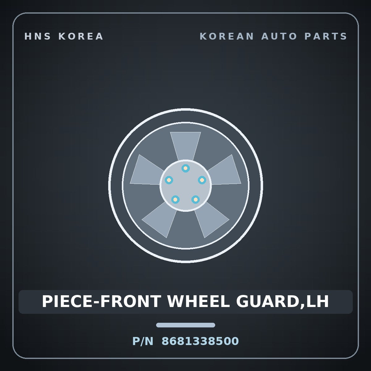Genuine Mobis PIECE-FRONT WHEEL GUARD,LH 8681338500 for Grandeur 1999 HNS Parts Korea