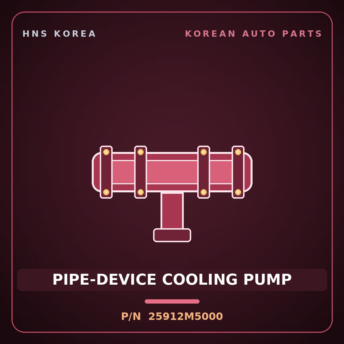 Genuine Mobis PIPE-DEVICE COOLING PUMP 25912M5000 for County 2018 HNS Parts Korea