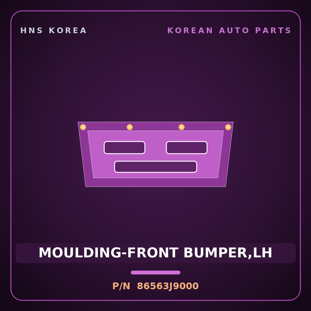 Genuine Mobis MOULDING-FRONT BUMPER,LH 86563J9000 for Kona 2018 HNS Parts Korea