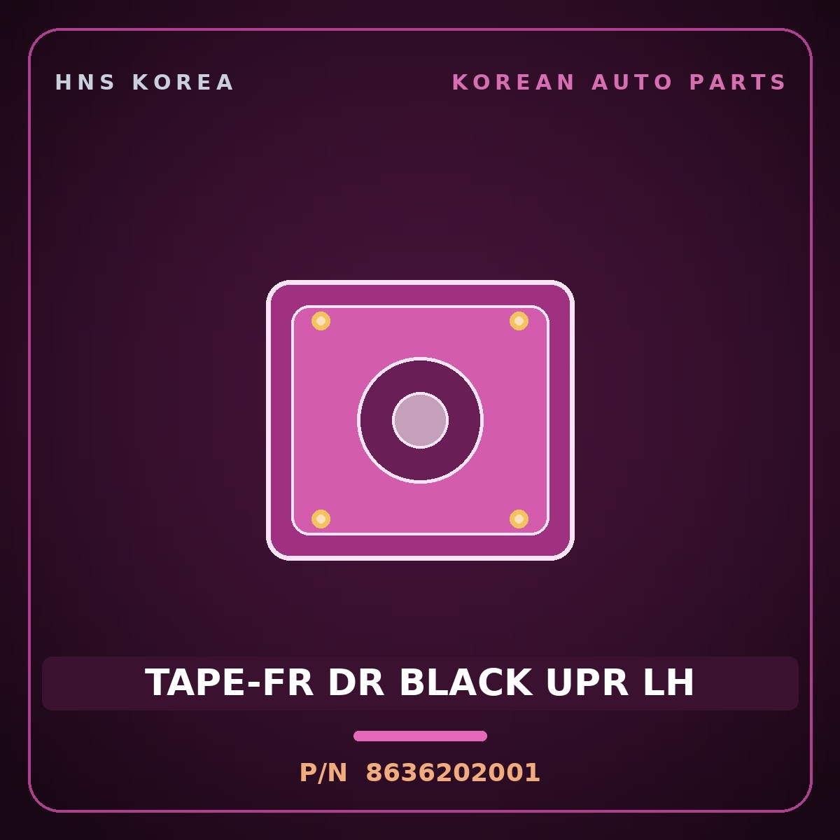 Genuine Mobis TAPE-FR DR BLACK UPR LH 8636202001 for Atos 2001 HNS Parts Korea