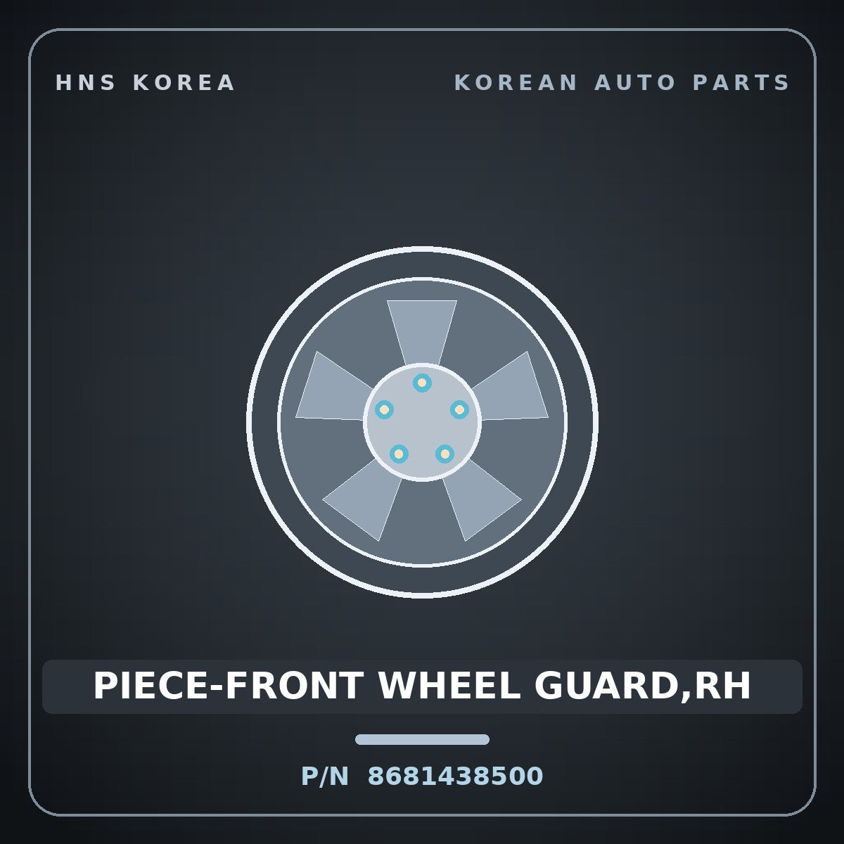Genuine Mobis PIECE-FRONT WHEEL GUARD,RH 8681438500 for Grandeur 1999 HNS Parts Korea