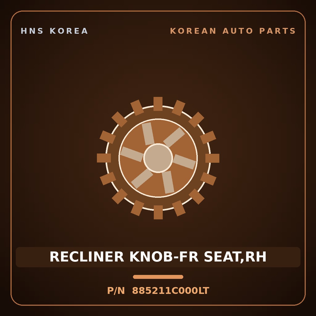 Genuine Mobis RECLINER KNOB-FR SEAT,RH 885211C000LT for Click 2006 HNS Parts Korea