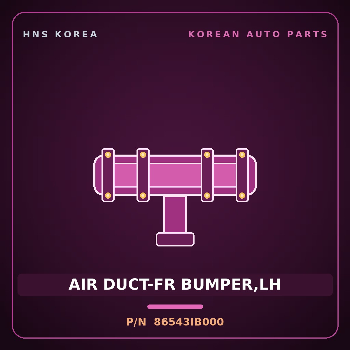 Genuine Mobis AIR DUCT-FR BUMPER,LH 86543IB000 for Avante 2021 HNS Parts Korea