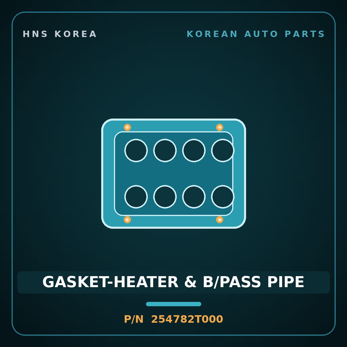 Genuine Mobis GASKET-HEATER & B/PASS PIPE 254782T000 for G70 2020 HNS Parts Korea