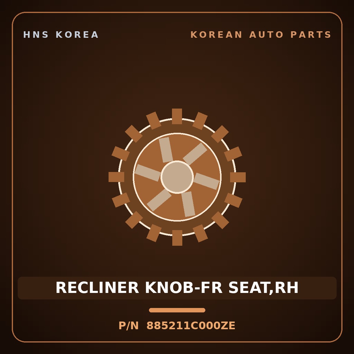 Genuine Mobis RECLINER KNOB-FR SEAT,RH 885211C000ZE for Click 2006 HNS Parts Korea