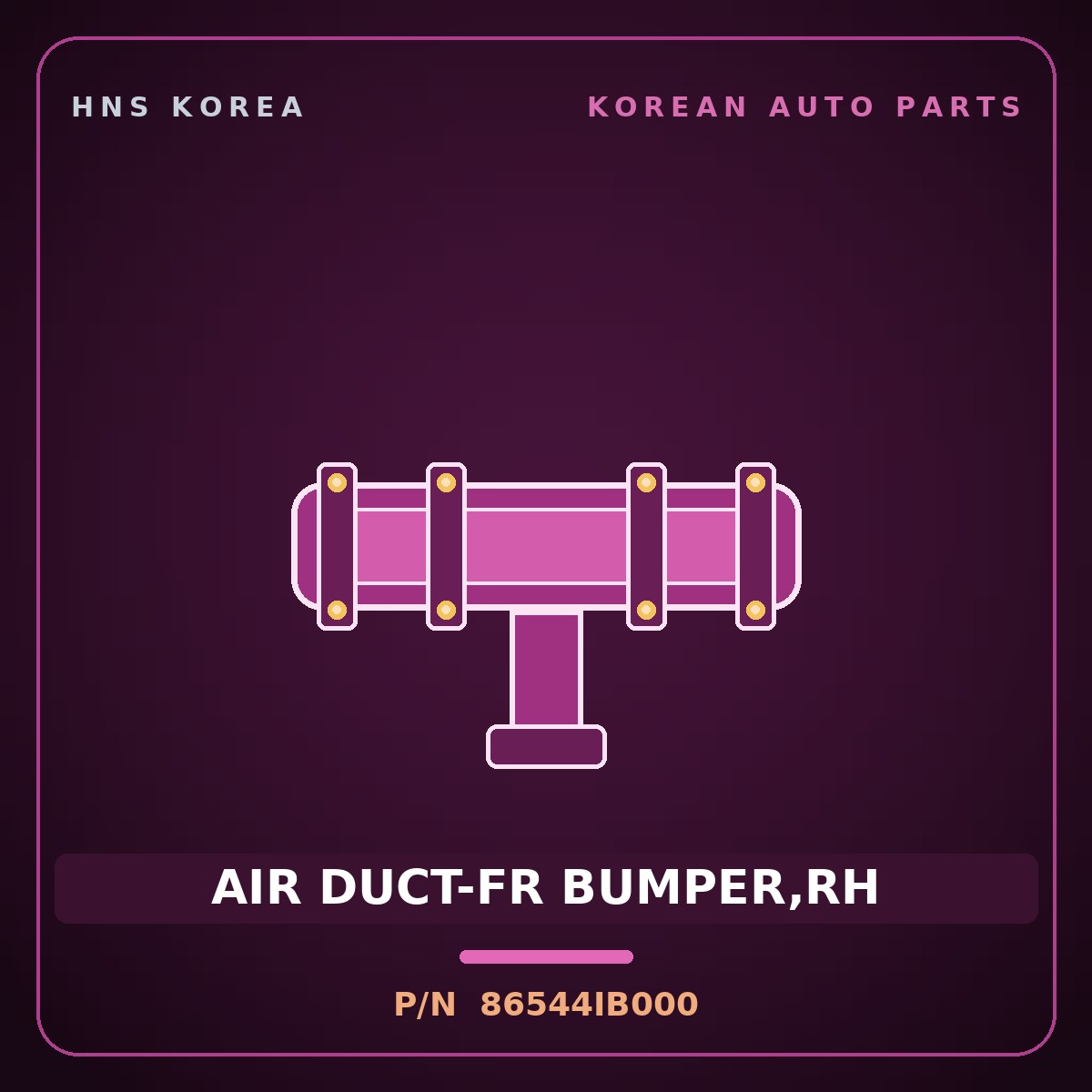Genuine Mobis AIR DUCT-FR BUMPER,RH 86544IB000 for Avante 2021 HNS Parts Korea