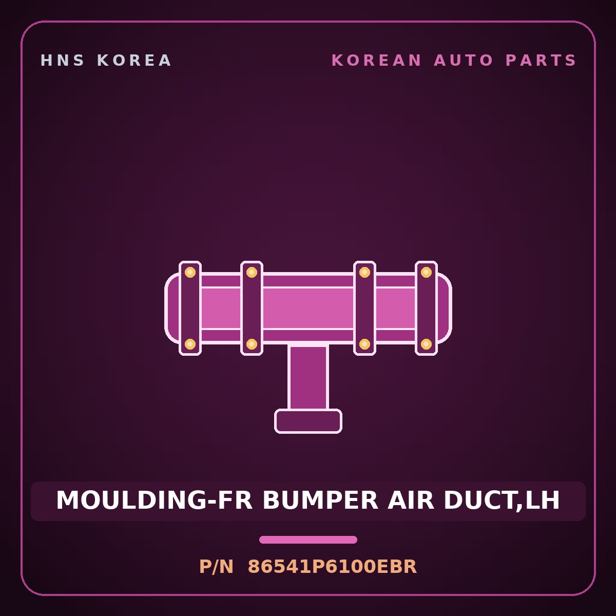 Genuine Mobis MOULDING-FR BUMPER AIR DUCT,LH 86541P6100EBR for Santa Fe 2024 HNS Parts Korea