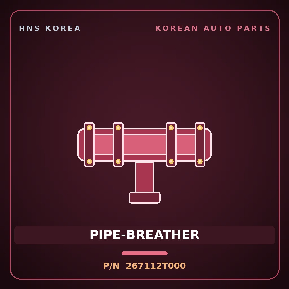 Genuine Mobis PIPE-BREATHER 267112T000 for G70 2020 HNS Parts Korea