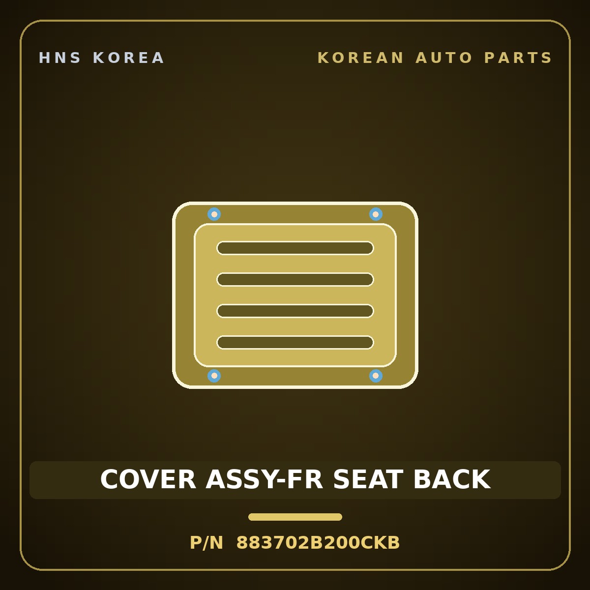 Genuine Mobis COVER ASSY-FR SEAT BACK 883702B200CKB for Santa Fe 2006 HNS Parts Korea