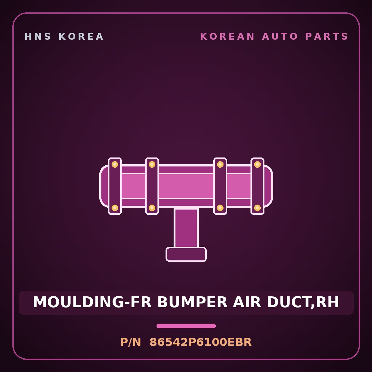 Genuine Mobis MOULDING-FR BUMPER AIR DUCT,RH 86542P6100EBR for Santa Fe 2024 HNS Parts Korea