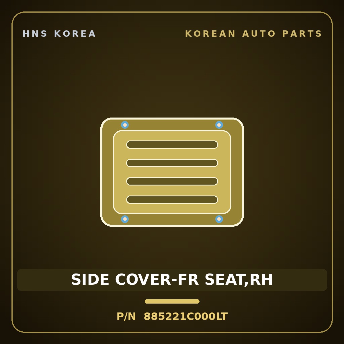 Genuine Mobis SIDE COVER-FR SEAT,RH 885221C000LT for Click 2006 HNS Parts Korea