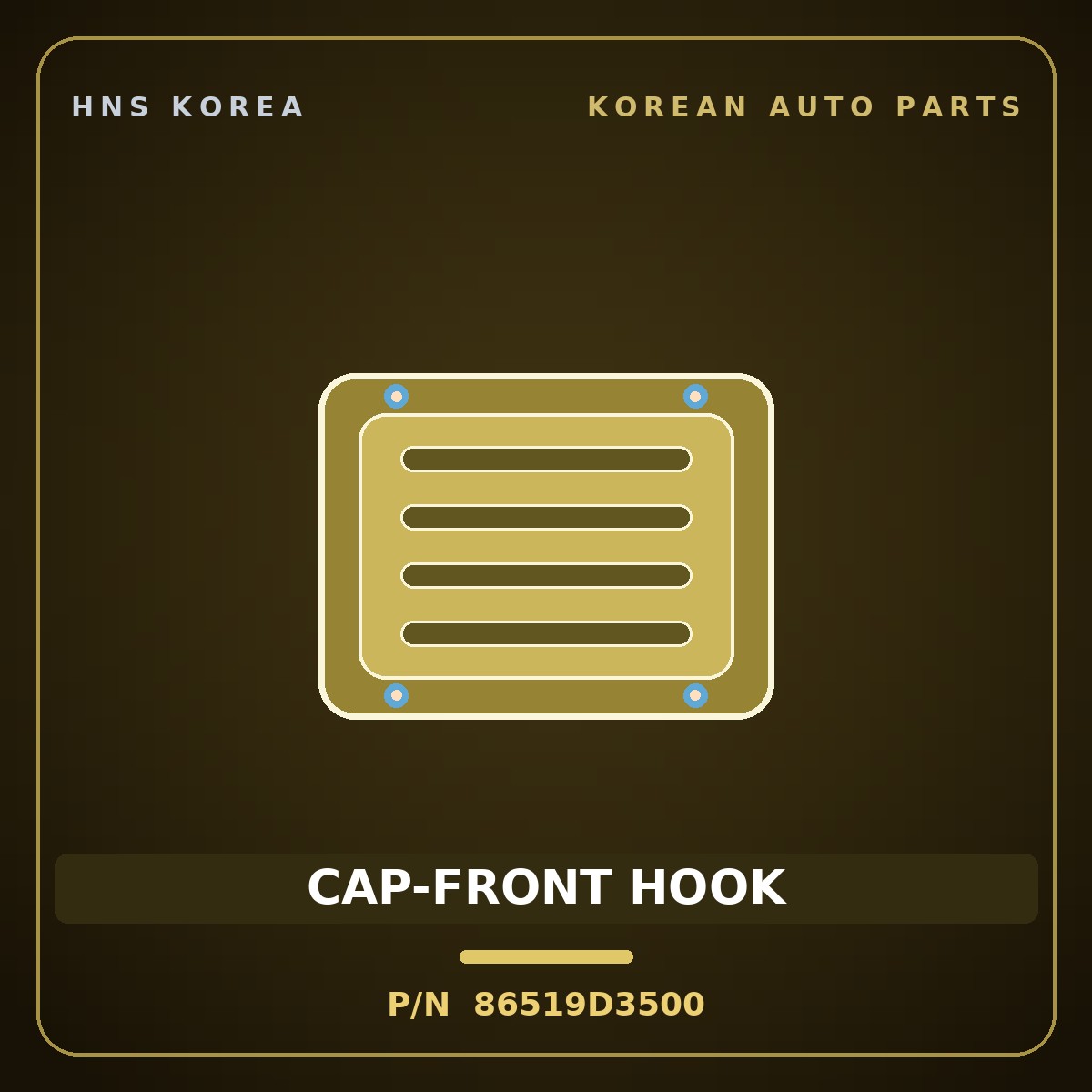 Genuine Mobis CAP-FRONT HOOK 86519D3500 for Tucson 2018 HNS Parts Korea