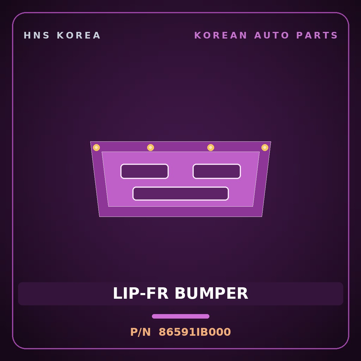 Genuine Mobis LIP-FR BUMPER 86591IB000 for Avante 2021 HNS Parts Korea