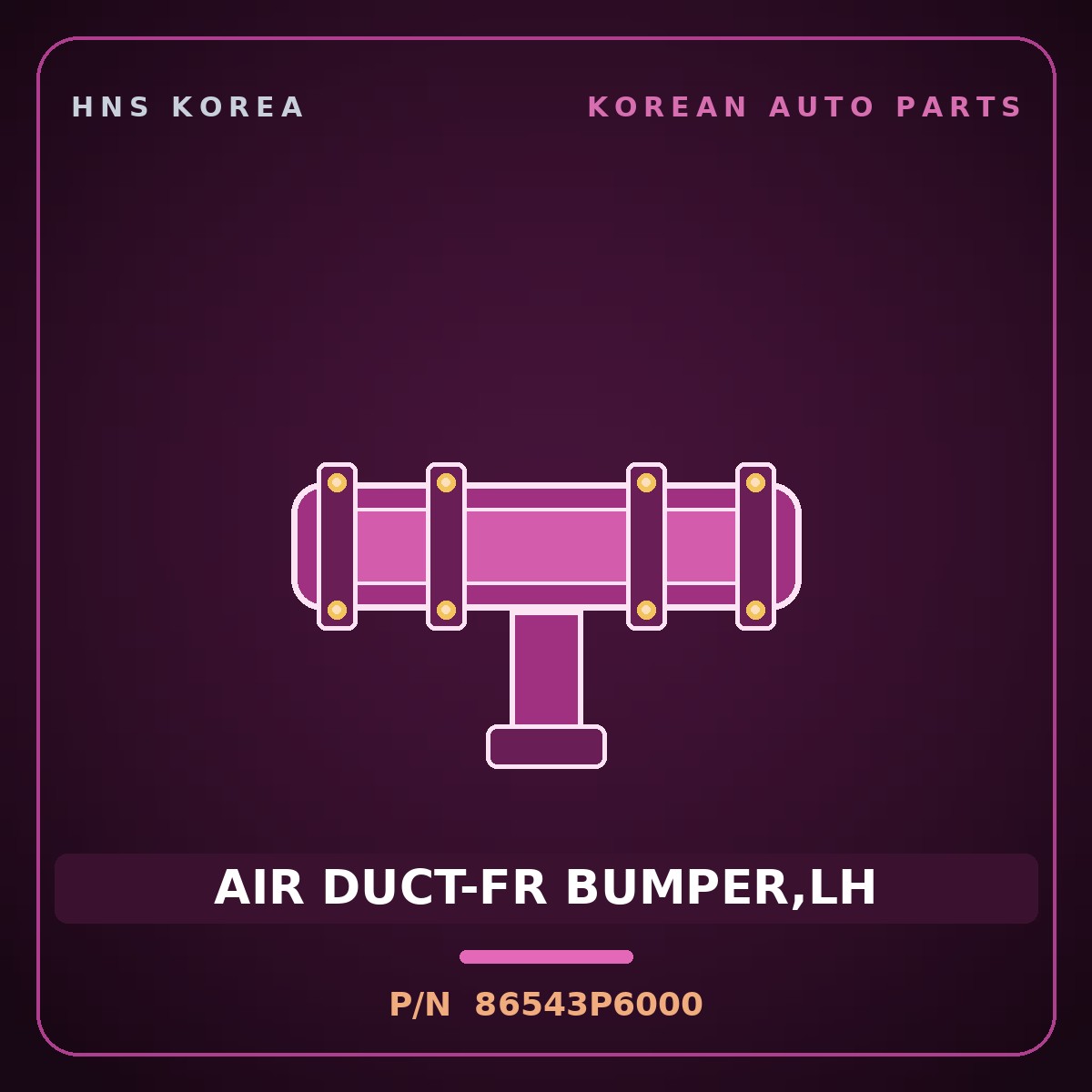 Genuine Mobis AIR DUCT-FR BUMPER,LH 86543P6000 for Santa Fe 2024 HNS Parts Korea