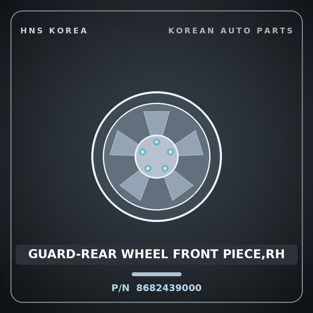 Genuine Mobis GUARD-REAR WHEEL FRONT PIECE,RH 8682439000 for Grandeur 1999 HNS Parts Korea