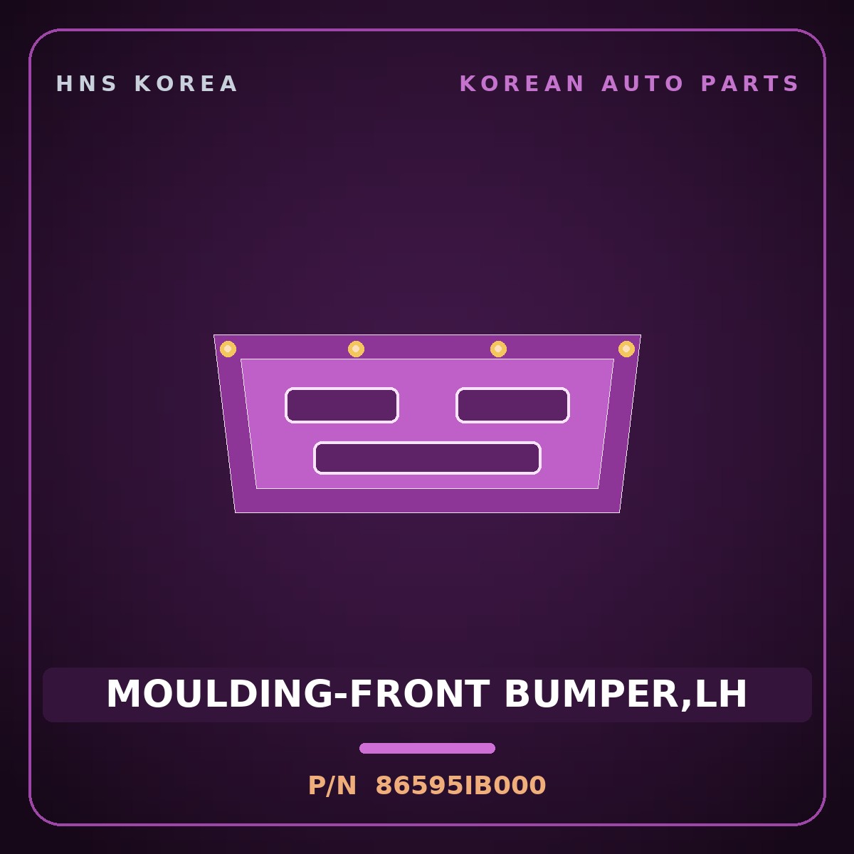 Genuine Mobis MOULDING-FRONT BUMPER,LH 86595IB000 for Avante 2021 HNS Parts Korea