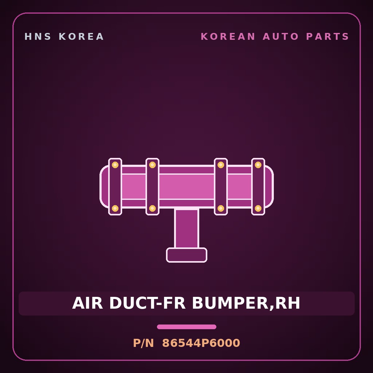 Genuine Mobis AIR DUCT-FR BUMPER,RH 86544P6000 for Santa Fe 2024 HNS Parts Korea