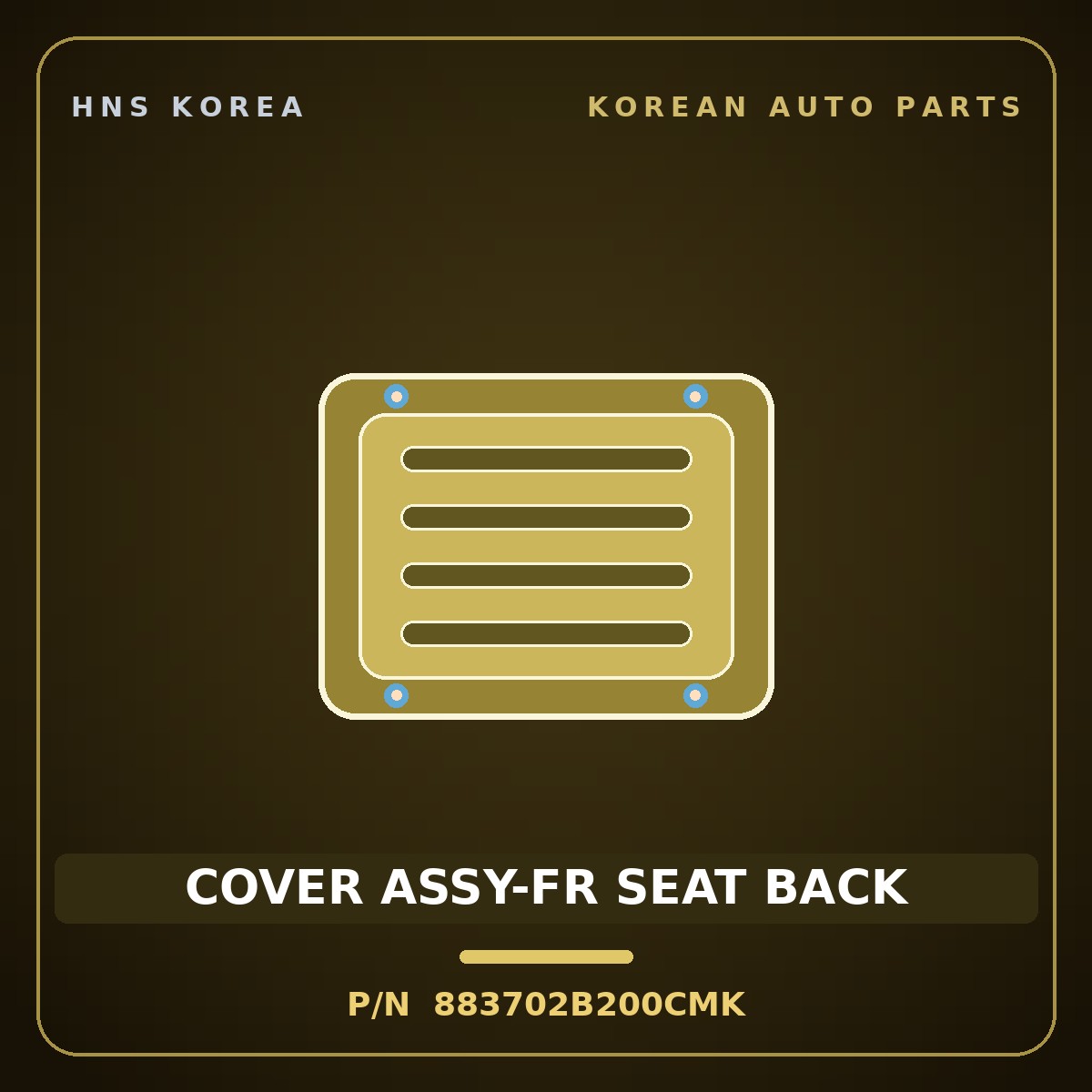 Genuine Mobis COVER ASSY-FR SEAT BACK 883702B200CMK for Santa Fe 2006 HNS Parts Korea