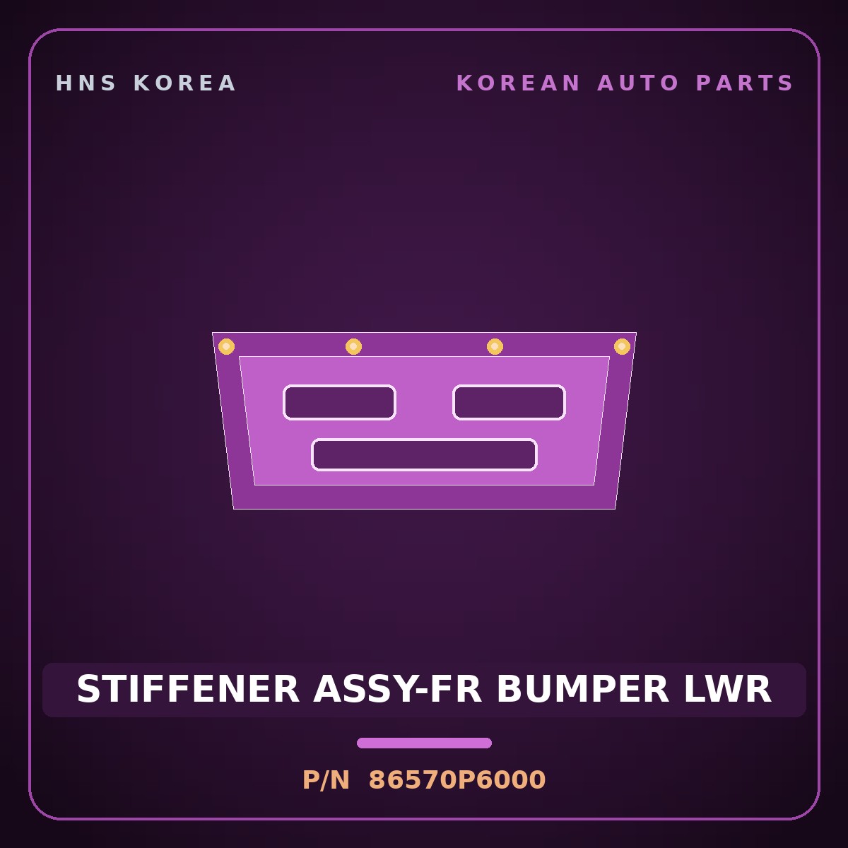 Genuine Mobis STIFFENER ASSY-FR BUMPER LWR 86570P6000 for Santa Fe 2024 HNS Parts Korea