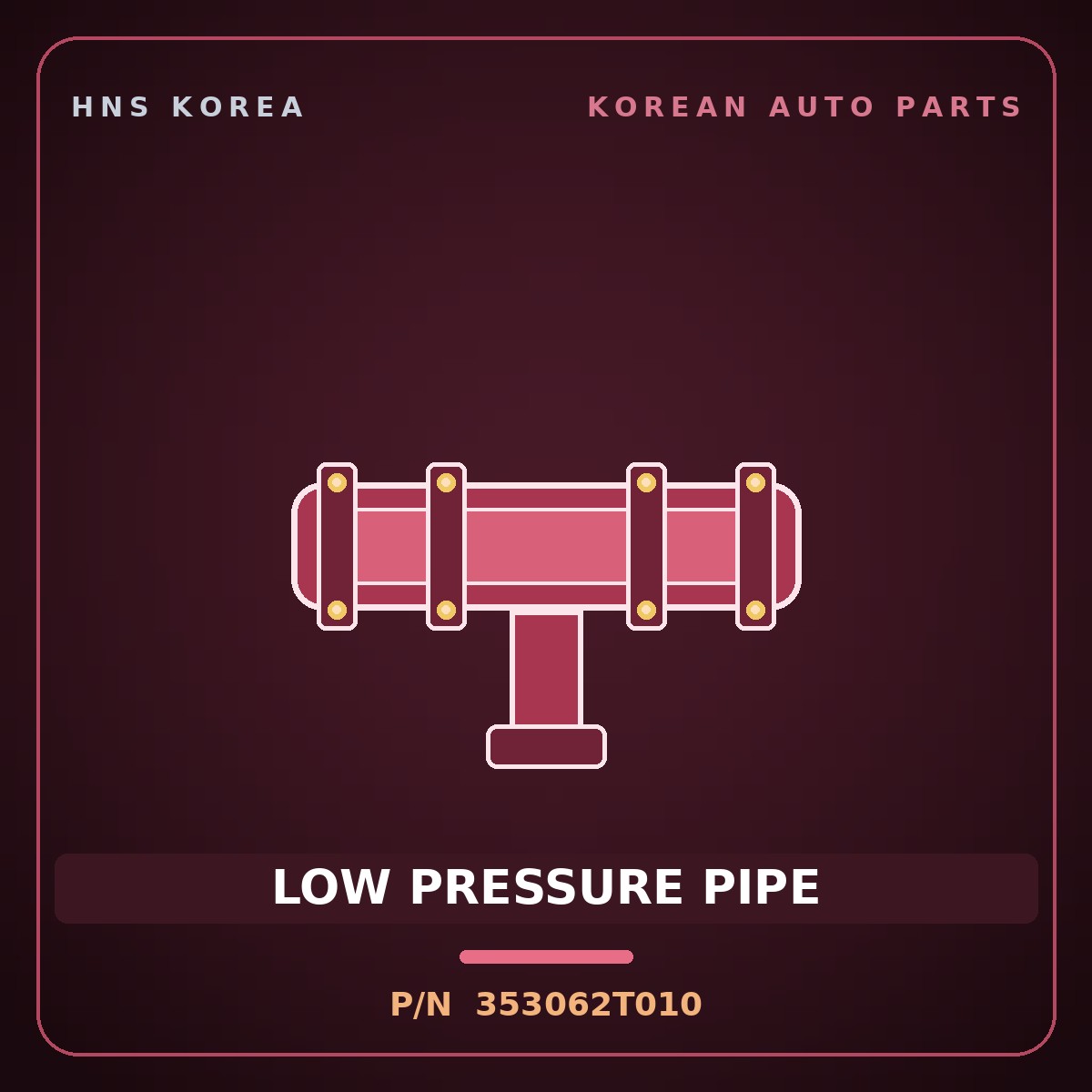 Genuine Mobis LOW PRESSURE PIPE 353062T010 for G70 2020 HNS Parts Korea