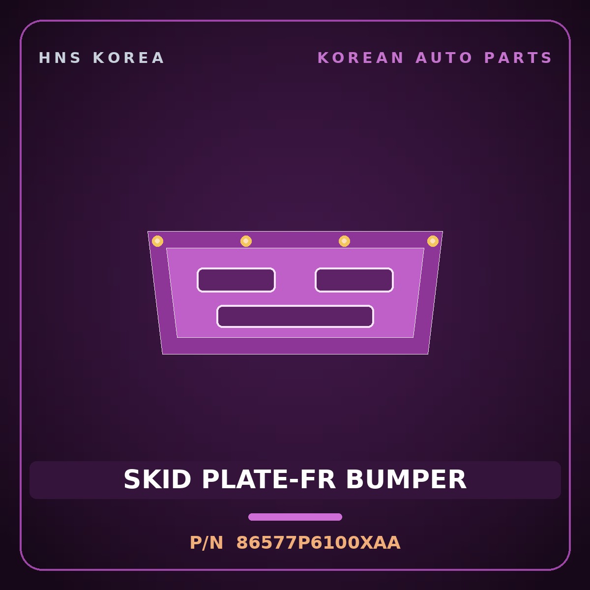 Genuine Mobis SKID PLATE-FR BUMPER 86577P6100XAA for Santa Fe 2024 HNS Parts Korea