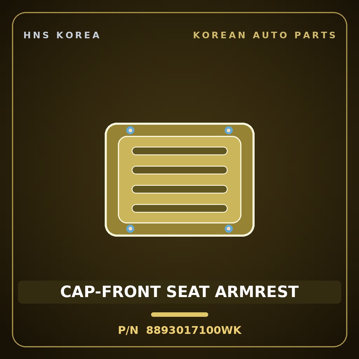 Genuine Mobis CAP-FRONT SEAT ARMREST 8893017100WK for Click 2006 HNS Parts Korea
