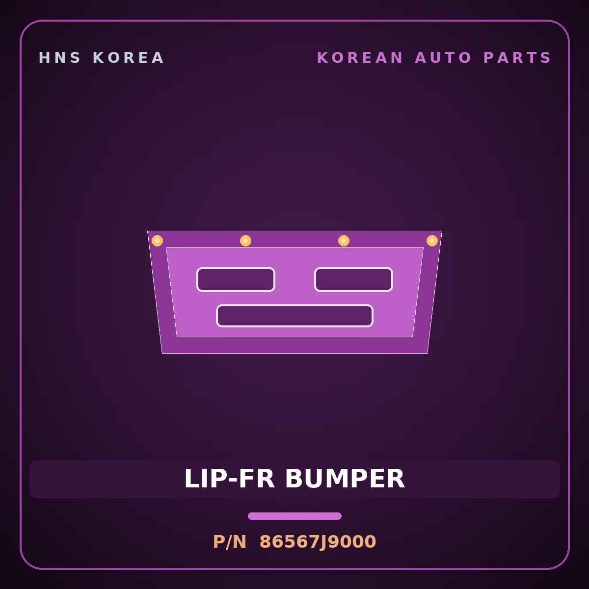 Genuine Mobis LIP-FR BUMPER 86567J9000 for Kona 2018 HNS Parts Korea