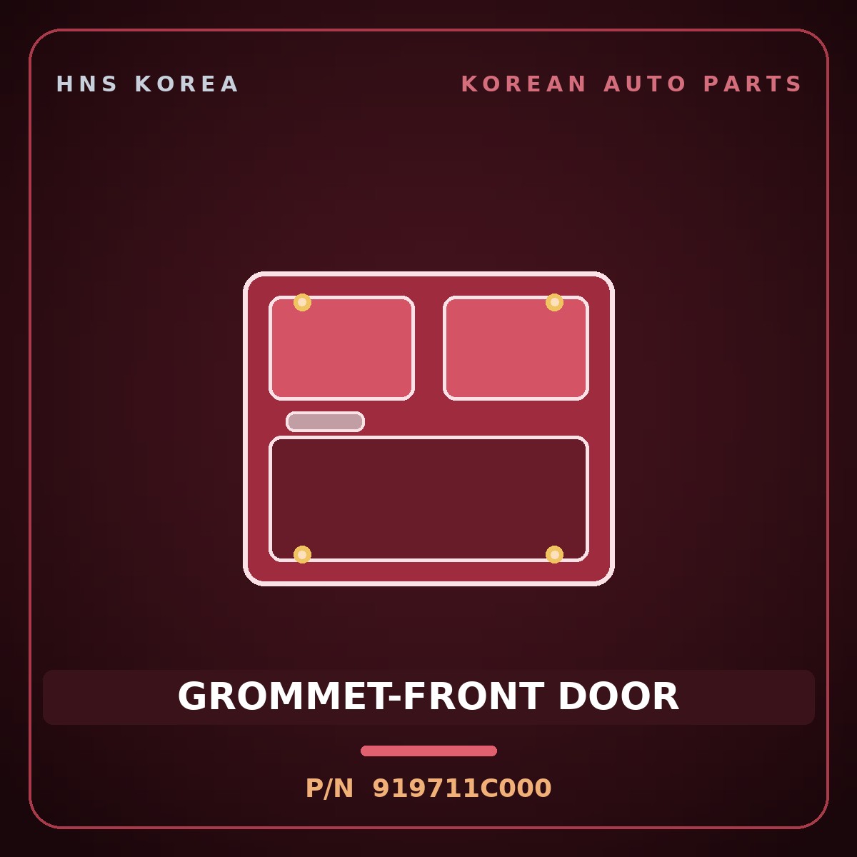 Genuine Mobis GROMMET-FRONT DOOR 919711C000 for Click 2006 HNS Parts Korea
