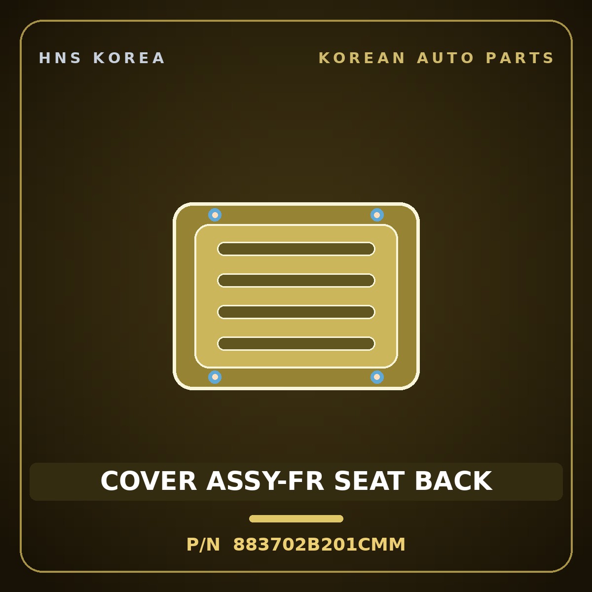 Genuine Mobis COVER ASSY-FR SEAT BACK 883702B201CMM for Santa Fe 2006 HNS Parts Korea