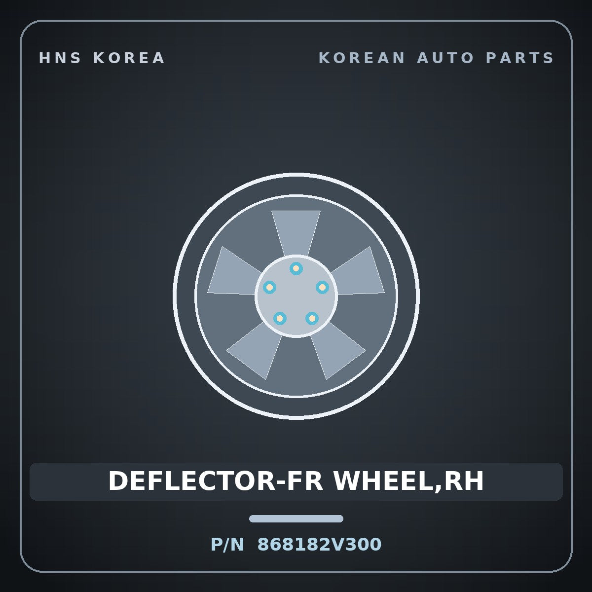 Genuine Mobis DEFLECTOR-FR WHEEL,RH 868182V300 for Veloster 2015 HNS Parts Korea
