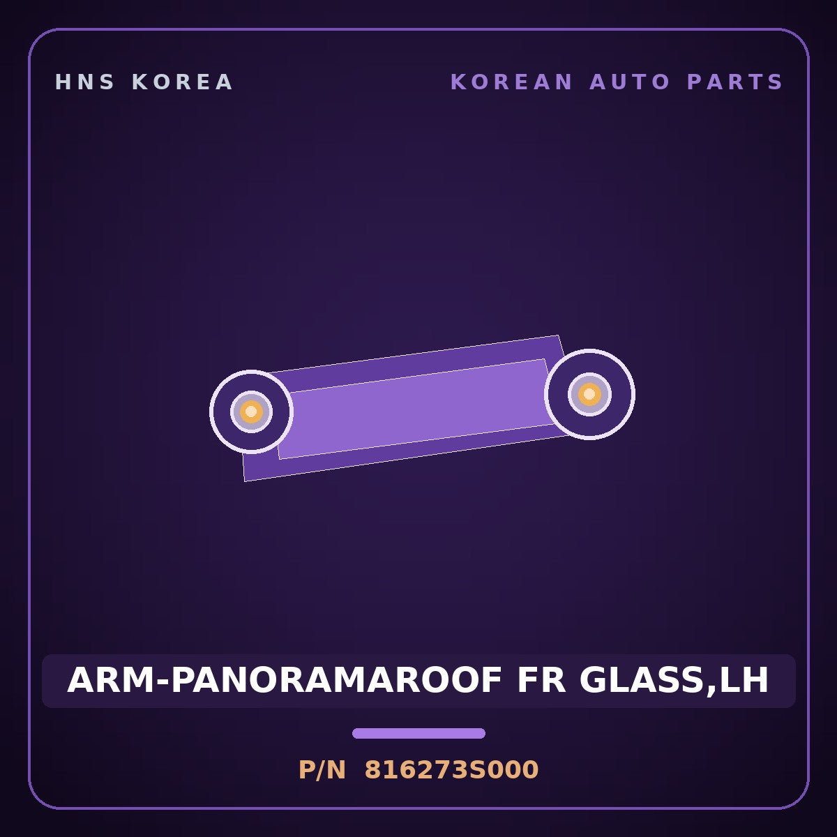 Genuine Mobis ARM-PANORAMAROOF FR GLASS,LH 816273S000 for Sonata 2010 HNS Parts Korea