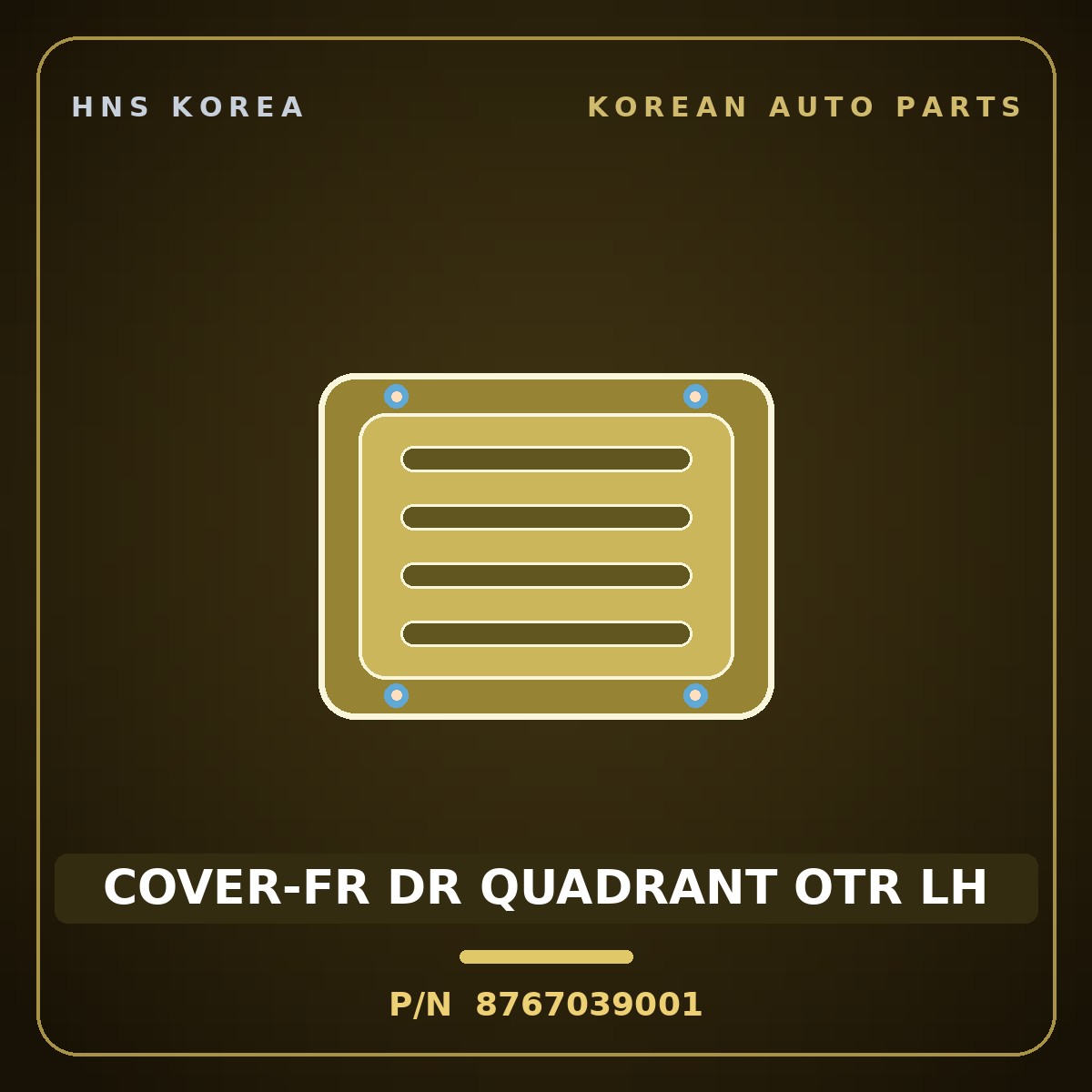 Genuine Mobis COVER-FR DR QUADRANT OTR LH 8767039001 for Grandeur 1999 HNS Parts Korea
