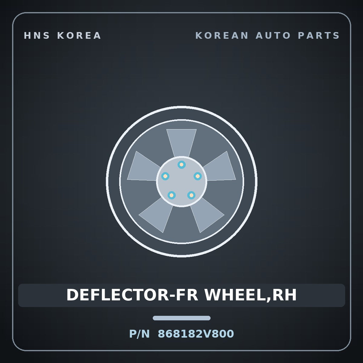Genuine Mobis DEFLECTOR-FR WHEEL,RH 868182V800 for Veloster 2015 HNS Parts Korea