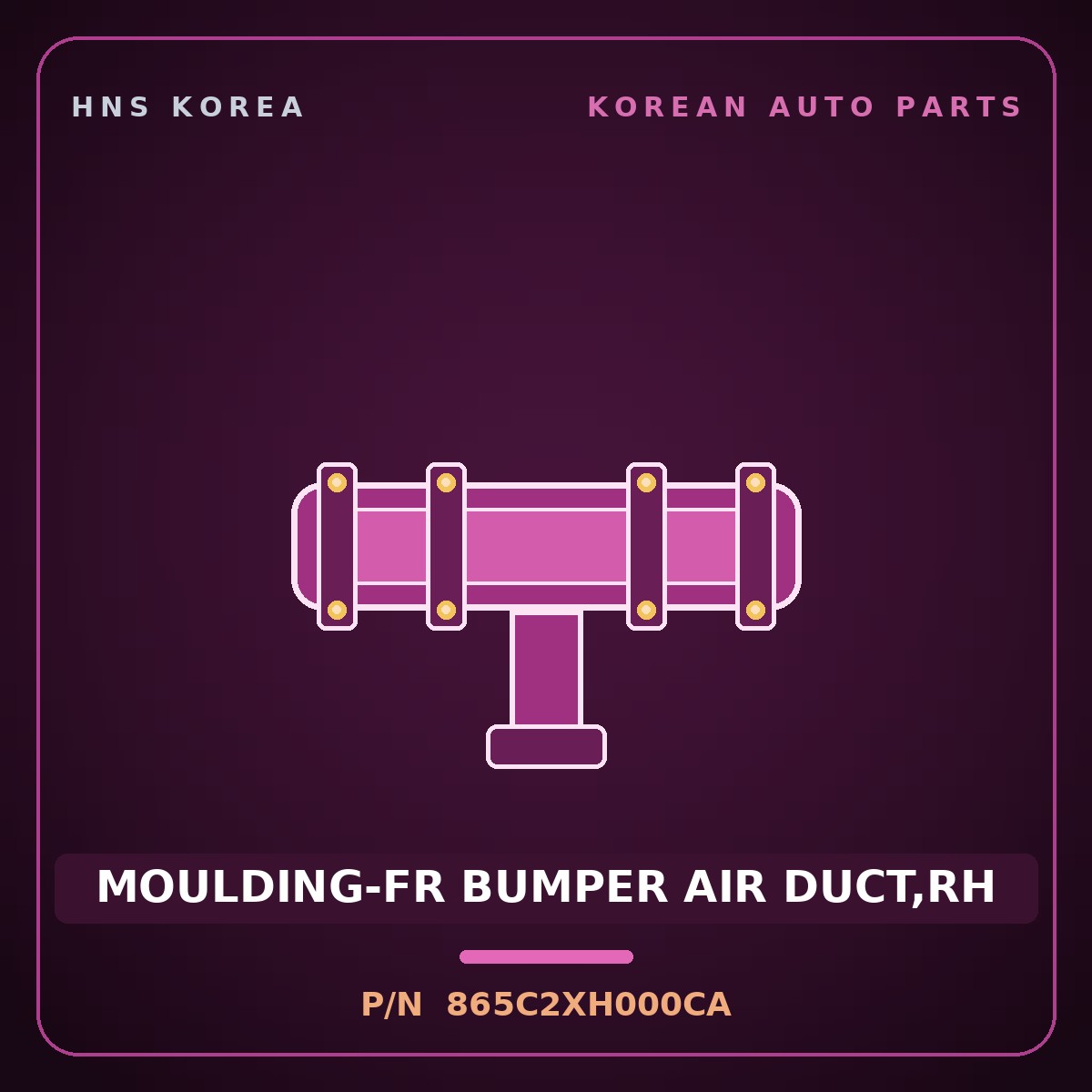 Genuine Mobis MOULDING-FR BUMPER AIR DUCT,RH 865C2XH000CA for Nexo 2025 HNS Parts Korea