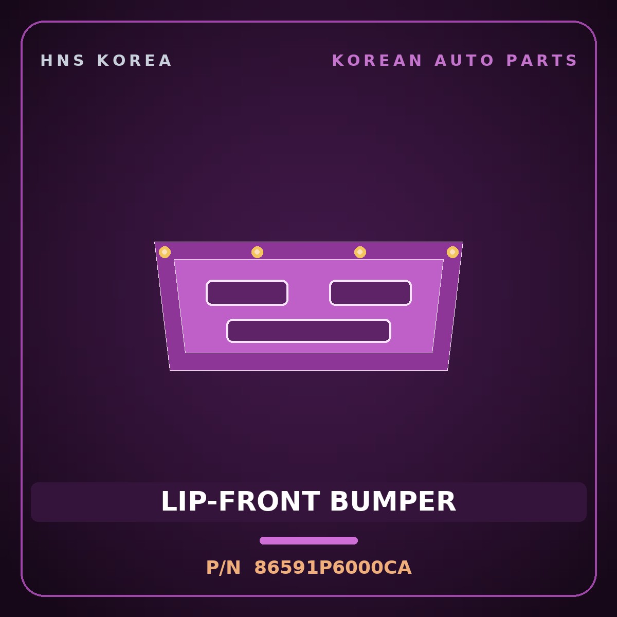 Genuine Mobis LIP-FRONT BUMPER 86591P6000CA for Santa Fe 2024 HNS Parts Korea