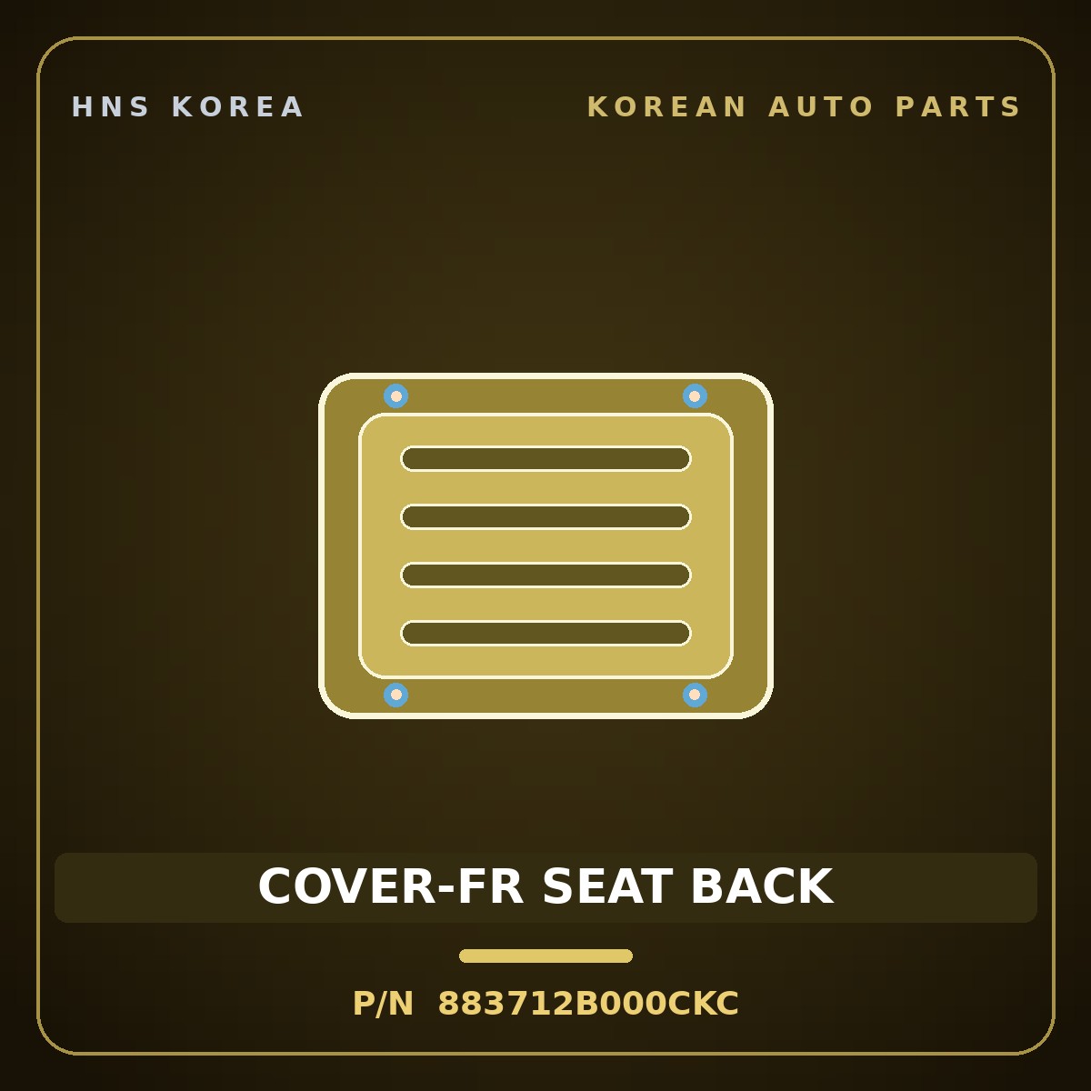 Genuine Mobis COVER-FR SEAT BACK 883712B000CKC for Santa Fe 2006 HNS Parts Korea