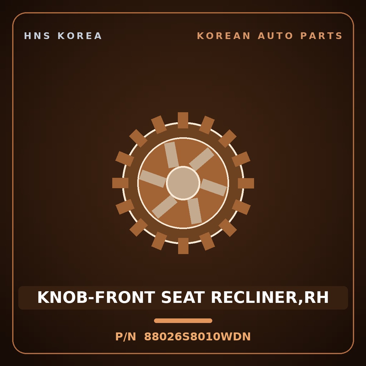 Genuine Mobis KNOB-FRONT SEAT RECLINER,RH 88026S8010WDN for Palisade 2019 HNS Parts Korea