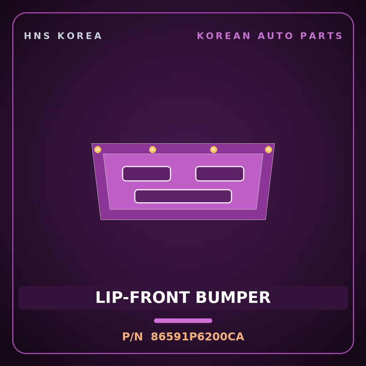 Genuine Mobis LIP-FRONT BUMPER 86591P6200CA for Santa Fe 2024 HNS Parts Korea