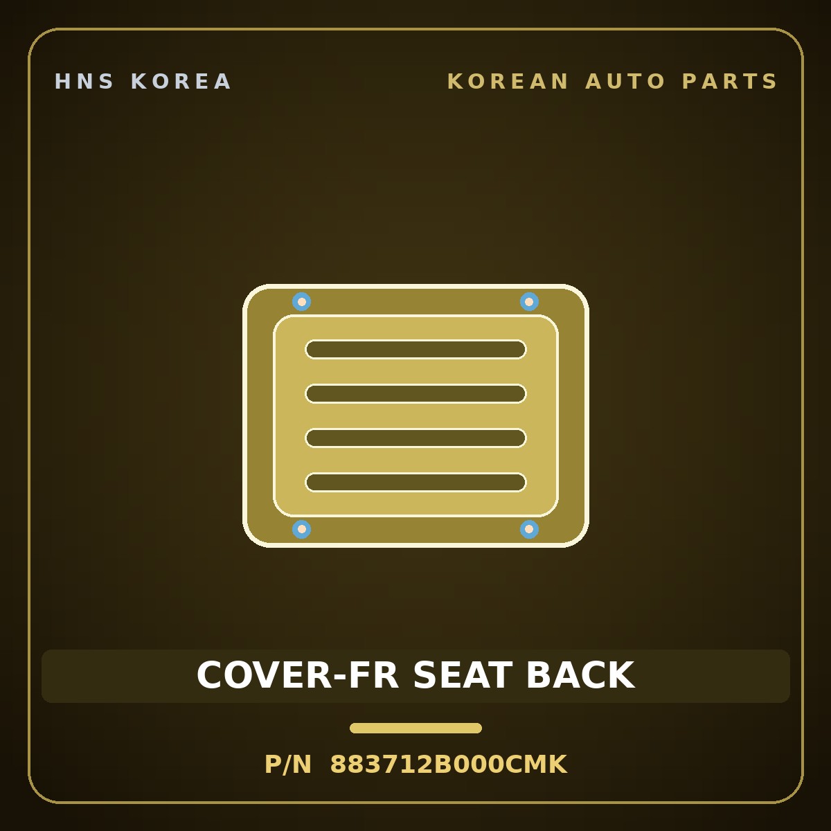 Genuine Mobis COVER-FR SEAT BACK 883712B000CMK for Santa Fe 2006 HNS Parts Korea