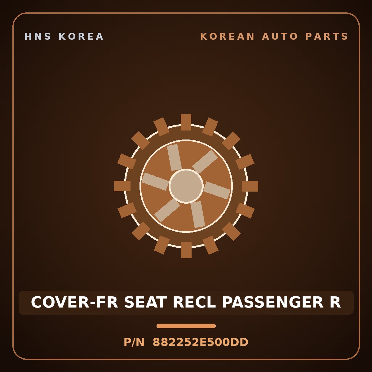 Genuine Mobis COVER-FR SEAT RECL PASSENGER R 882252E500DD for Tucson 2006 HNS Parts Korea