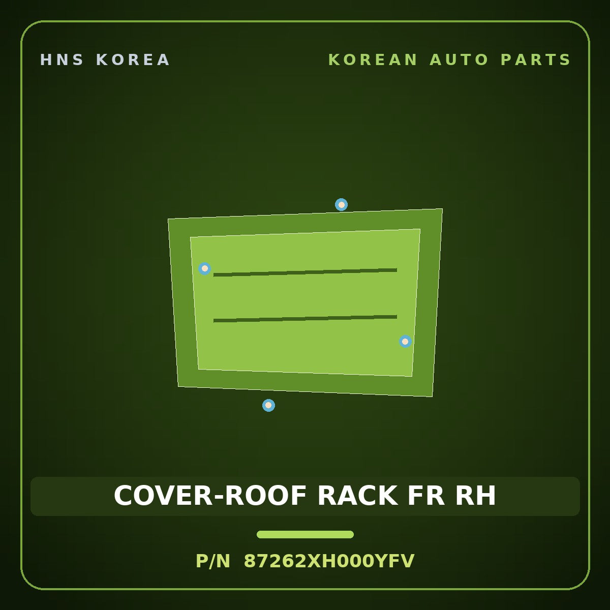 Genuine Mobis COVER-ROOF RACK FR RH 87262XH000YFV for Nexo 2025 HNS Parts Korea