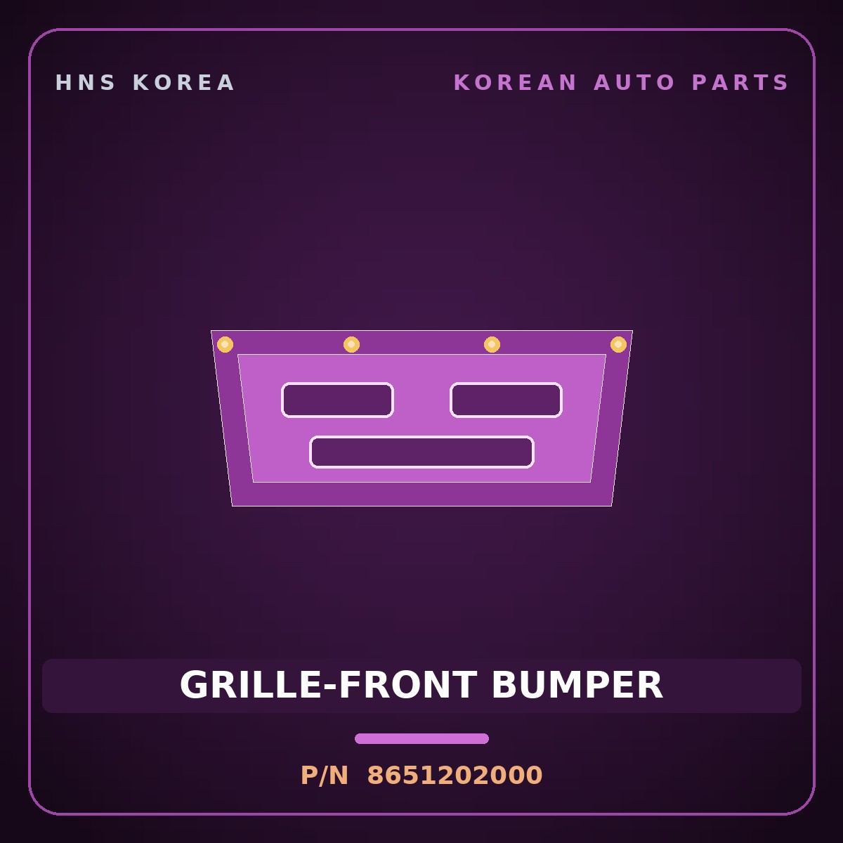 Genuine Mobis GRILLE-FRONT BUMPER 8651202000 for Atos 1998 HNS Parts Korea