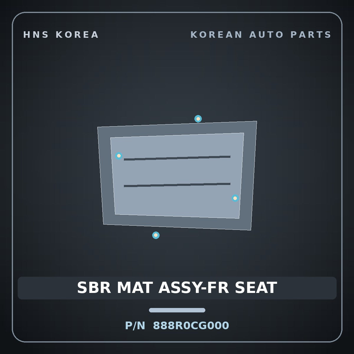 Genuine Mobis SBR MAT ASSY-FR SEAT 888R0CG000 for Staria 2021 HNS Parts Korea