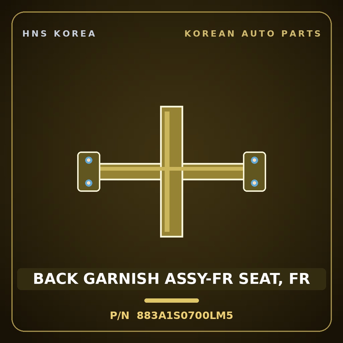Genuine Mobis BACK GARNISH ASSY-FR SEAT, FR 883A1S0700LM5 for Avante 2021 HNS Parts Korea