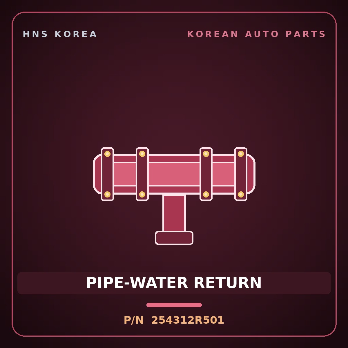 Genuine Mobis PIPE-WATER RETURN 254312R501 for G80 2020 HNS Parts Korea