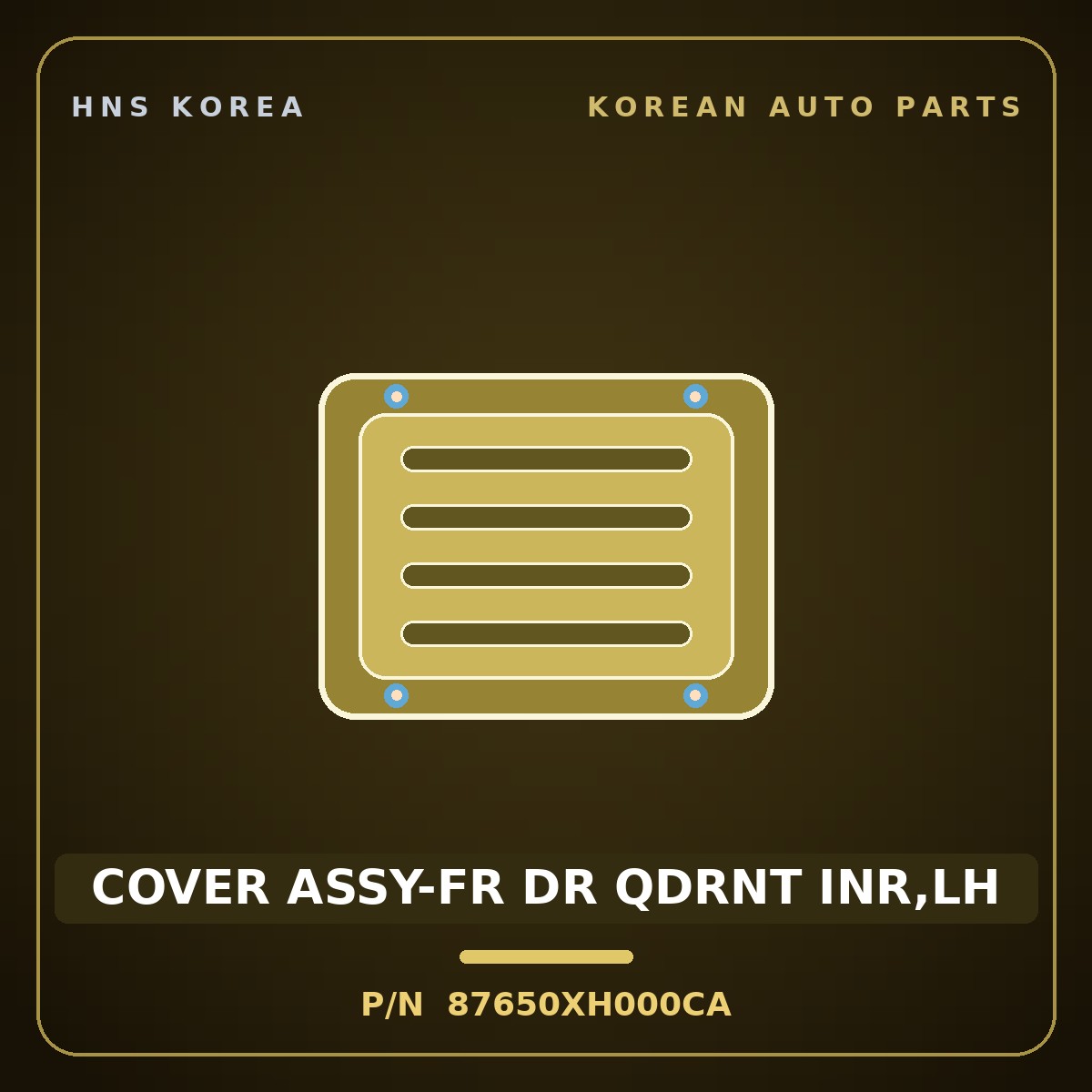Genuine Mobis COVER ASSY-FR DR QDRNT INR,LH 87650XH000CA for Nexo 2025 HNS Parts Korea