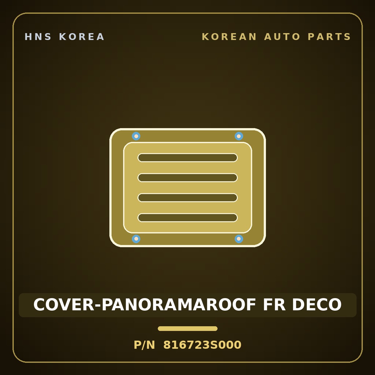 Genuine Mobis COVER-PANORAMAROOF FR DECO 816723S000 for Sonata 2010 HNS Parts Korea