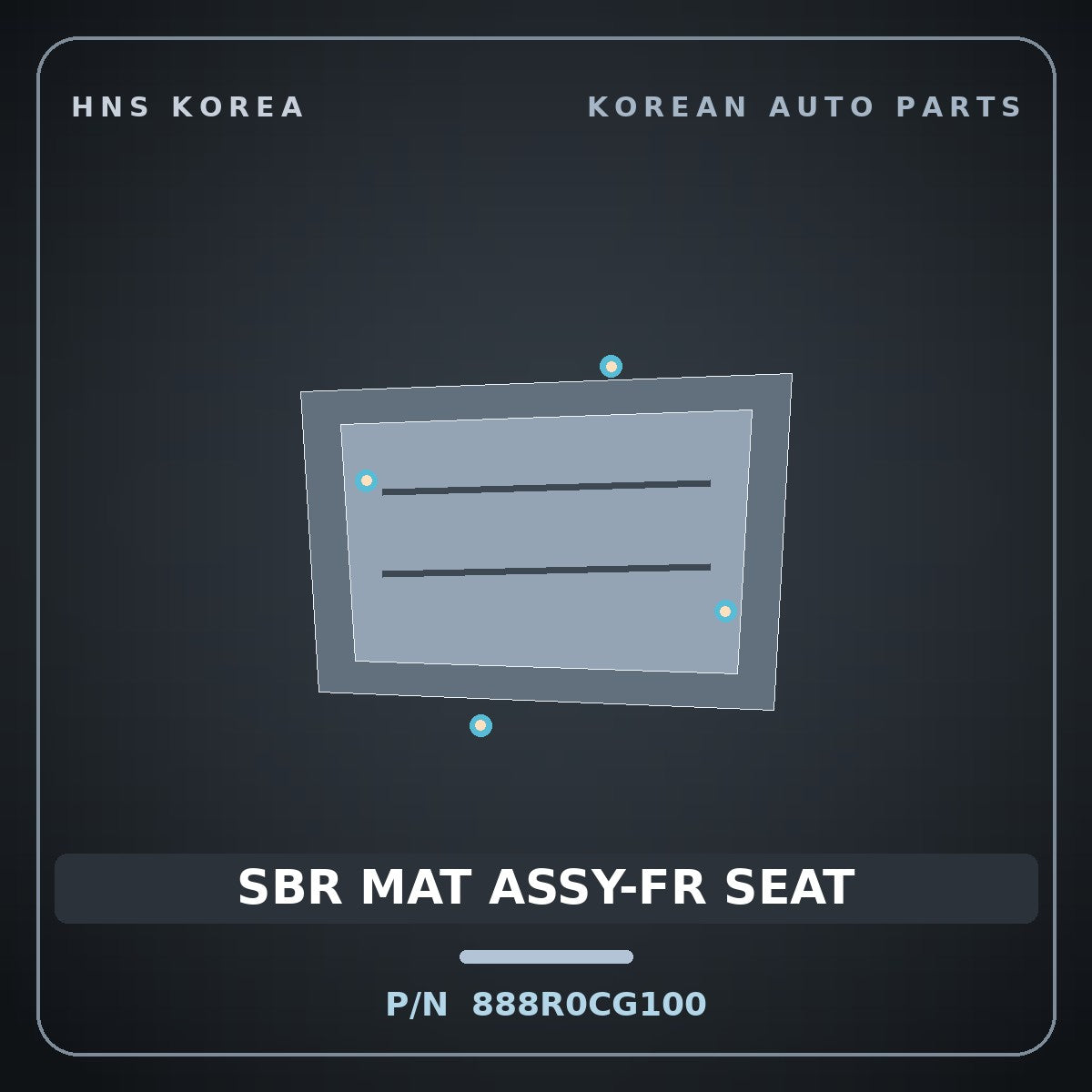 Genuine Mobis SBR MAT ASSY-FR SEAT 888R0CG100 for Staria 2021 HNS Parts Korea