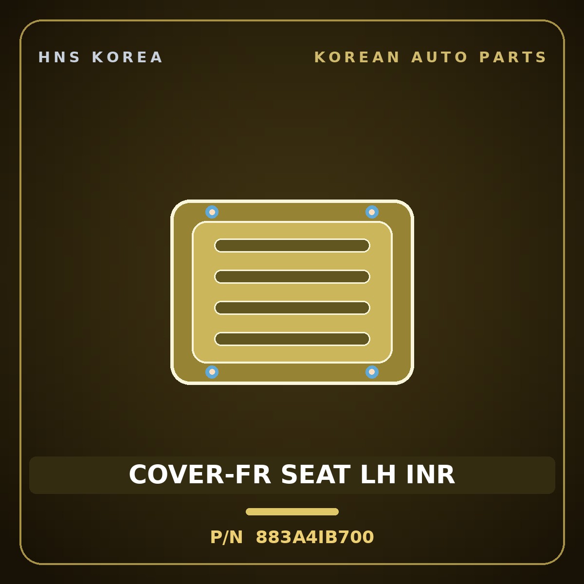Genuine Mobis COVER-FR SEAT LH INR 883A4IB700 for Avante 2021 HNS Parts Korea